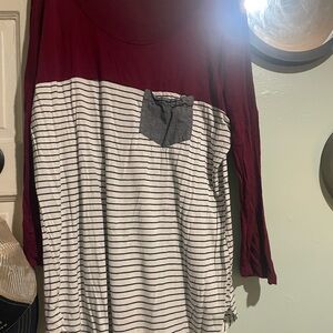 H.I.P. Burgundy Long Sleeve Top